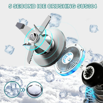 2200W commercial blender with sound enclosure, high-speed, self-cleaning, heavy-duty for smoothies and ice