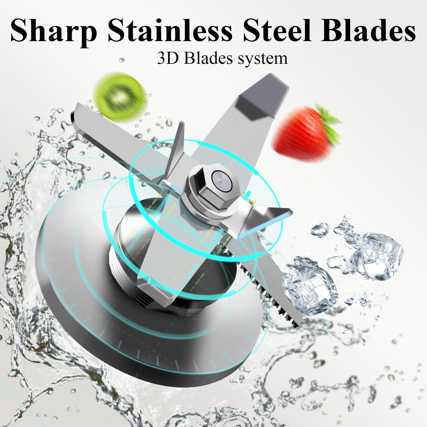 2200W commercial blender, 2.2L jar, 15 speeds, stainless steel blades, heavy-duty for smoothies and ice