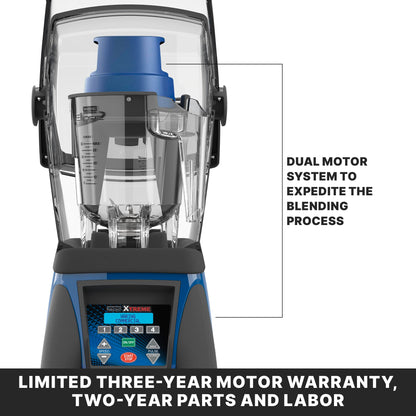 Waring 3.5HP commercial blender, 32oz container, LCD display, programmable with sound enclosure