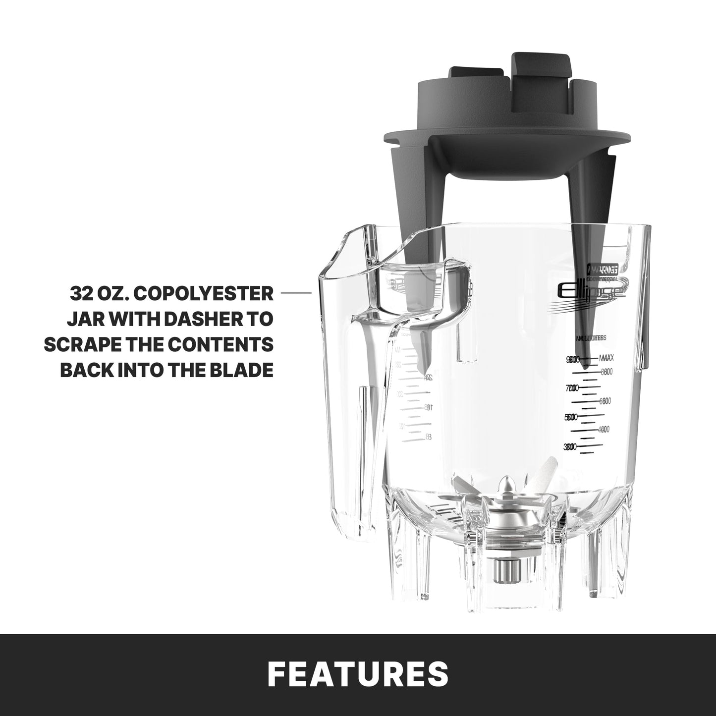 Waring 3.5HP commercial blender, 32oz container, LCD display, programmable with sound enclosure