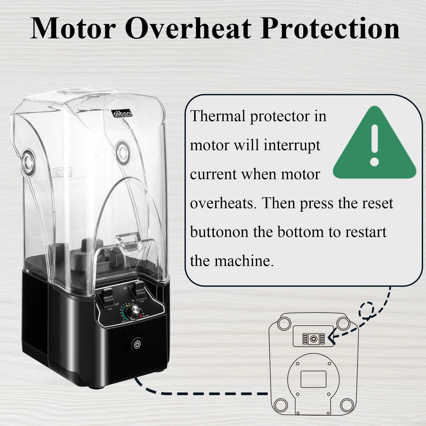 2200W commercial blender, 2.2L jar, 15 speeds, stainless steel blades, heavy-duty for smoothies and ice