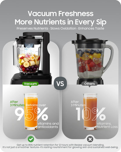 3000W commercial vacuum blender, 56oz cup, quiet shield, self-cleaning for smoothies and hot soup