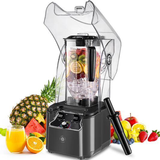 2200W commercial blender, 2.2L jar, 15 speeds, stainless steel blades, heavy-duty for smoothies and ice